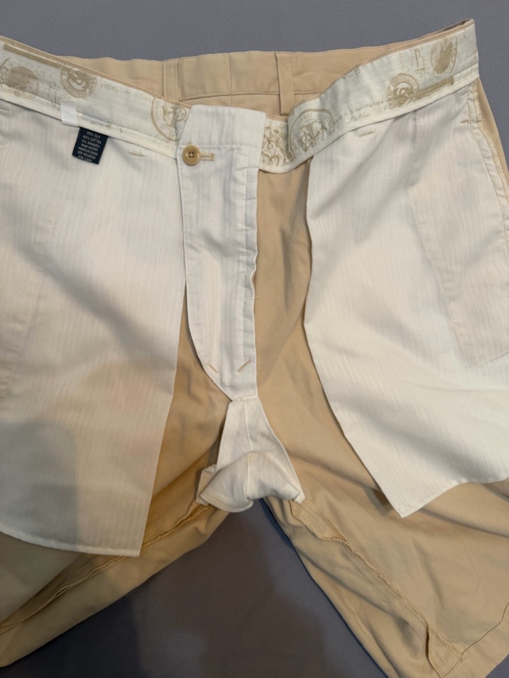 Nat Nast Men's Size 34 Beige Flat-Front Cotton Shorts - Picture 10 of 13